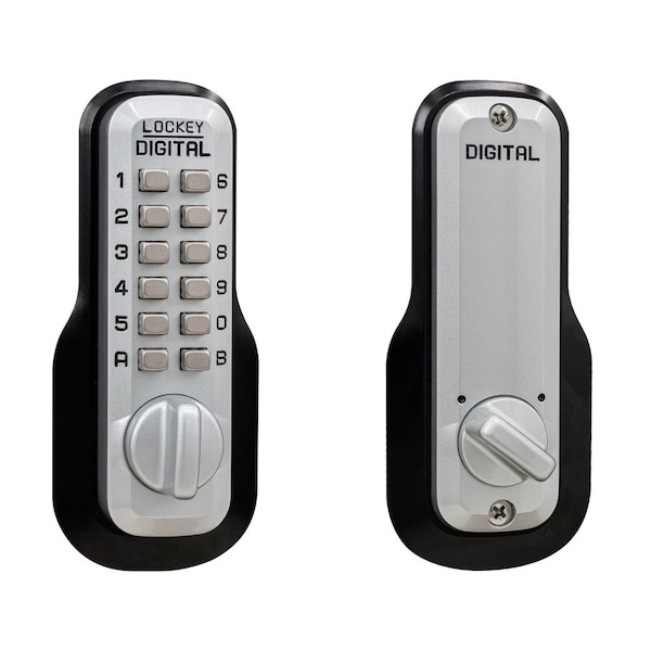 Lockey Usa Lockey Mechanical Keyless Deadbolt with Single Combination Satin Chrome Marine Grade Finish M210-SCMG BONUS - main